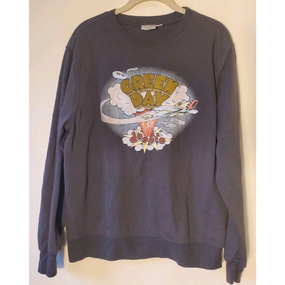 Green Day Dookie Crewneck Sweatshirt Adult Mens Music Album Grey Rock Large